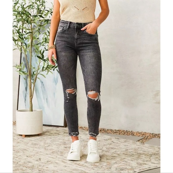 VERVET High Rise Ankle Skinny Stretch Jeans - Picture 1 of 5